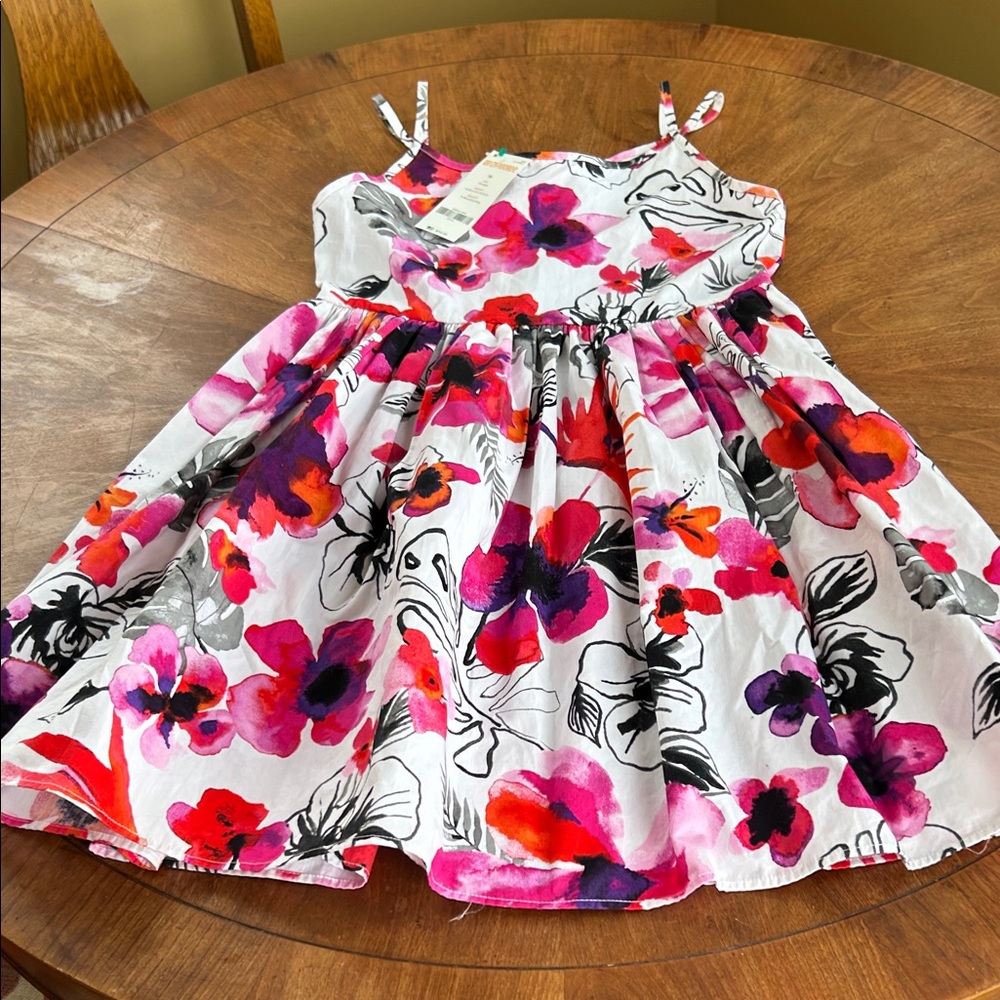 Girls all cotton sun dress with vibrant colors NWT